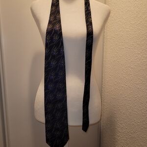 Elegant Blue and Gold Men's Tie